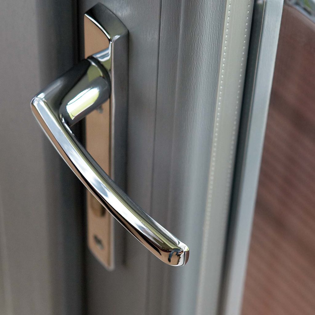 Secure door lock with chrome handle