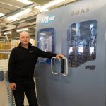 Dekko Managing Director Kurt Greatrex with the new Haffner SBA 5 Automated Machining Centre in the Dekko Factory